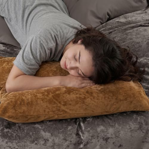 PHF Truly Velvet Pillowcases King 20" x 36", Rusty Burnt Orange, No Insert - Image 3