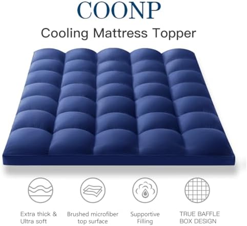 COONP California King Mattress Topper, Extra Thick Pillow Top Mattress Pad - Image 2
