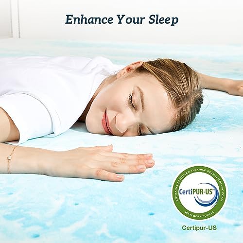 Sweetcrispy Full 2 Inch Memory Foam Cooling Gel Infused Mattress Topper - Image 6