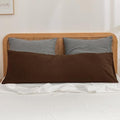 BESTOUCH Washed Cotton Pillowcases Linen Feel Cocoa Brown Body by BESTOUCH