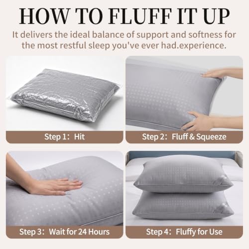 Bed Pillows for Sleeping Queen Size Set of 4, Luxury Hotel Quality Cooling - Image 5