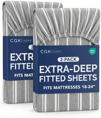 CGK Linens 2 Pack Extra Deep Queen Fitted Sheets by CGKUnlimited