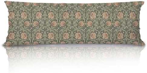 William Morris 20x54 Body Pillow Cover, Floral Room Decor, Botanical Decor by Unknown