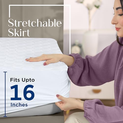 Waterproof Queen Mattress Protector, Mattress Pad fits Upto 16" Deep Pocket - Image 6