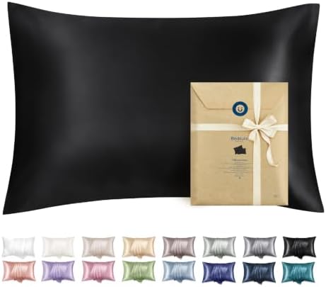Bedsure Satin Pillowcase with Zipper, King Pillow Cases Set of 2 by BEDSURE
