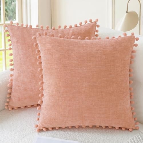 CaliTime Decorative Couch Throw Pillow Covers 22 X 22 Inches Dusty Pink by CaliTime