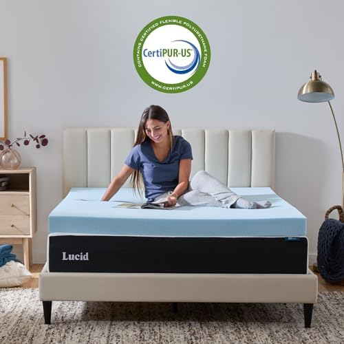 Lucid 4 Inch Memory Foam Mattress Topper, Twin XL Size – Cooling Gel Bed Topper - Image 5
