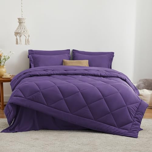 Love's cabin California King Comforter Set Purple, 7 Pieces California King Bed - Image 2