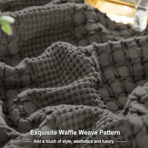 PHF 100% Cotton Waffle Weave Euro Sham Covers, 2 Pack 26" x 26" Bed Pillow - Image 6