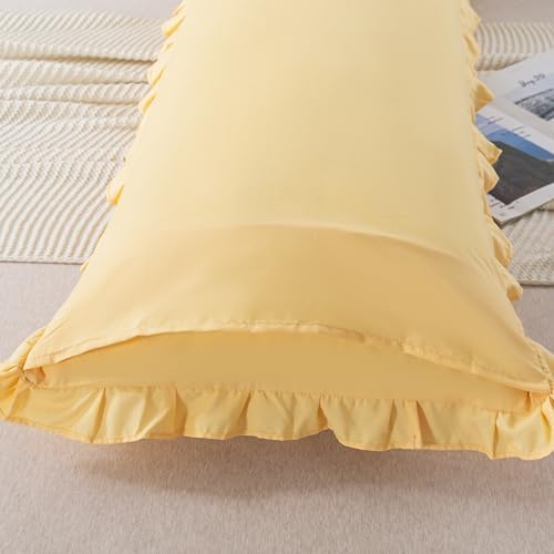 H Household Seersucker Body Pillowcases, 20x54 inches Long Pillowcase Ruffled - Image 5
