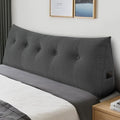 Headboard Pillow Queen, Wall Backrest Wedge Pillow Headboard, Dark Gray by huateanhome