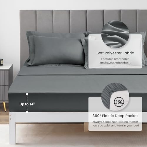Love's cabin California King Comforter Set Dark Grey, 7 Pieces California King - Image 4