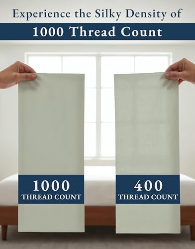 LANE LINEN Split King Sheet Set 100% Egyptian Cotton Sateen - Image 4