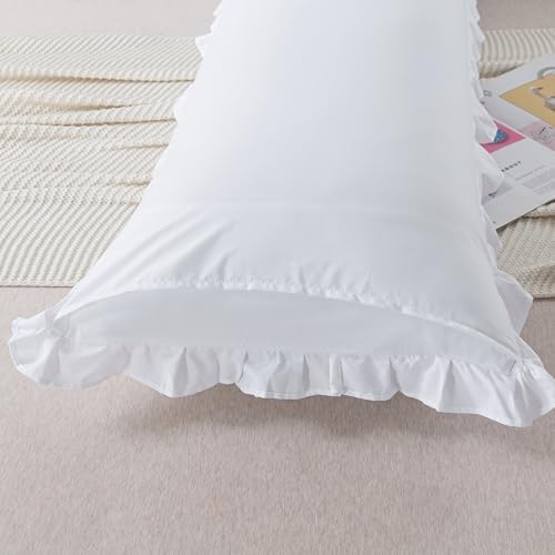 H Household Seersucker Body Pillowcases, 20x54 inches Long Pillowcase Ruffled - Image 4