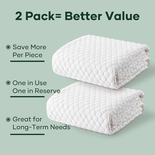 OhGeni 100% Waterproof 2 Pack King Size Mattress Protector, Soft Mattress Pad - Image 3