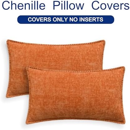 CaliTime Fall Decorative Throw Pillow Covers 20 X 12 Inches Burnt Orange - Image 6