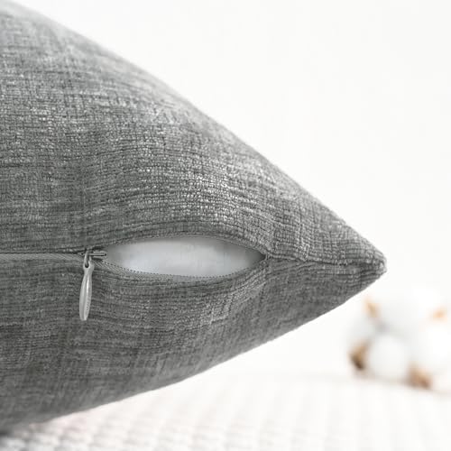 CaliTime Decorative Couch Throw Pillow Covers 26 X 26 Inches Medium Grey - Image 3