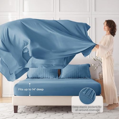 MUXHOMO 7 Pieces King Comforter Set, Seersucker Bed in a Bag King Size - Image 3