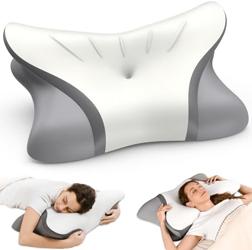 Pain Relief Cervical Neck Pillow, Ergonomic Contour | Q-Max Cooling | by HOBEST