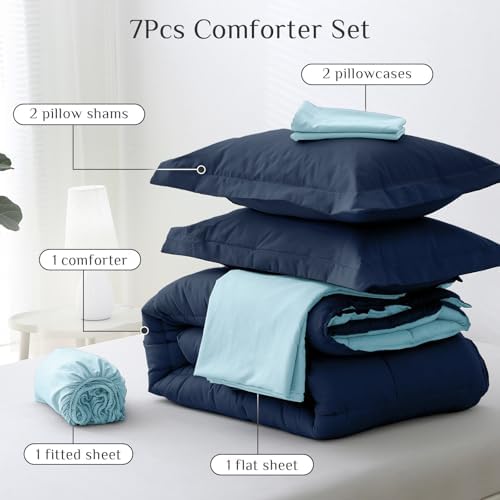 JOLLYVOGUE King Comforter Set, Ultra-Soft Bed in a Bag King Size 7 Pieces - Image 5