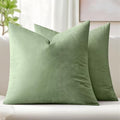 MIULEE Velvet Throw Pillow Covers 18x18 Inch Pack of 2 Sage Green by MIULEE