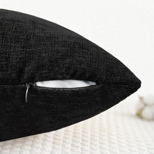 CaliTime Decorative Couch Throw Pillow Covers 20 X 12 Inches Black - Image 3