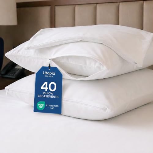 40-Pack Hotel & Commercial Queen Size Waterproof Pillow Protectors by UTOPIABEDDING