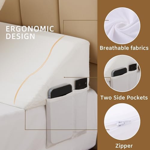 Bedluxe Queen Bed Wedge Pillow for Headboard, Fill The Gap - Image 5