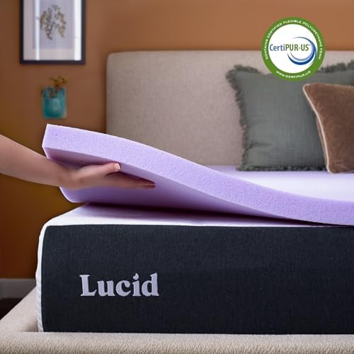 Lucid® 2" Lavender Memory Foam Mattress Topper – CertiPUR-US® - Image 6