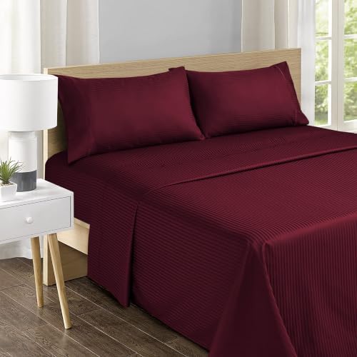 Feather & Stitch 100% Cotton Sateen 500 TC King Size Bed Sheet Set - Image 2