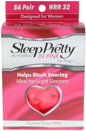 HEAROS Sleep Pretty in Pink, 56 Pair, NRR 32, PU Foam, Petite Sized by Hearos