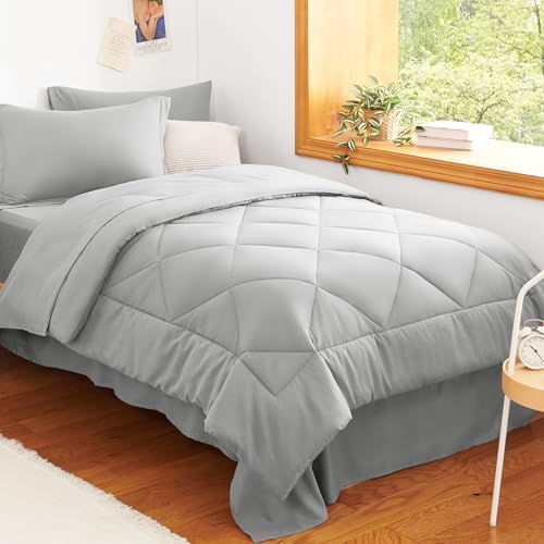 CozyLux Twin XL Comforter Set 68"x88" Light Grey by CozyLux