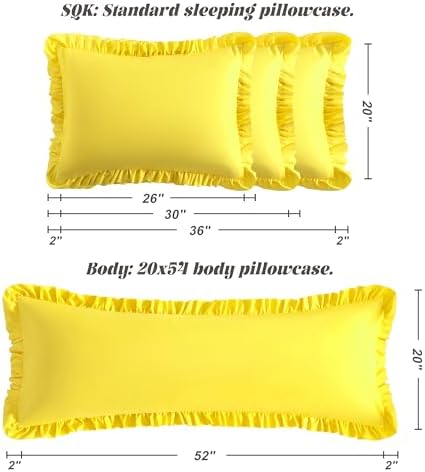 BEDSUM King Ruffled Pillow Shams - Image 3