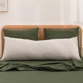 BESTOUCH Washed Cotton Pillowcases Linen Feel Linen Grey Body by BESTOUCH