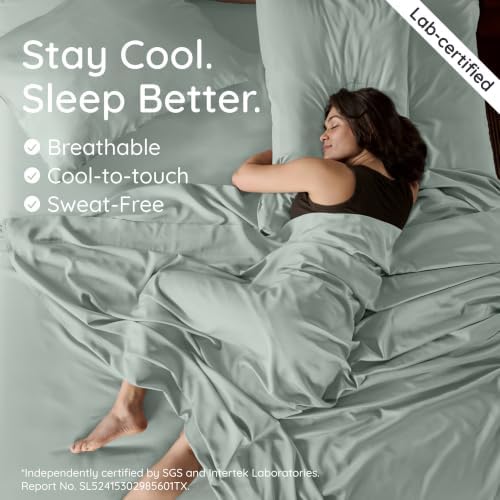 Bambaw Fitted Sheet with Elastic Corner Straps, 100% Viscose Derived from - Image 3