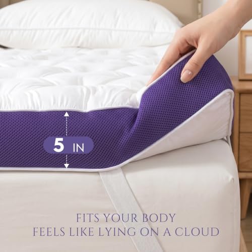 5 Inch Memory Foam Mattress Topper Twin Size, Firm Pillow Top Mattress Topper - Image 4