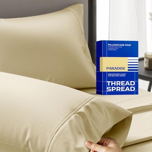 Thread Spread 100% Egyptian Cotton King Size Pillow Cases Set of 2 by THREADSPREAD