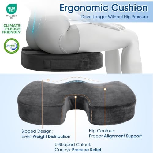 CloudBliss Ergonomic Seat Cushion & Lumbar Support Pillow Set - Image 6
