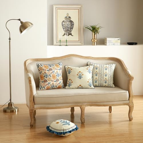 ISAENNE Linen Round Throw Pillow Cover, Diameter 16"-Estevan D - Image 5