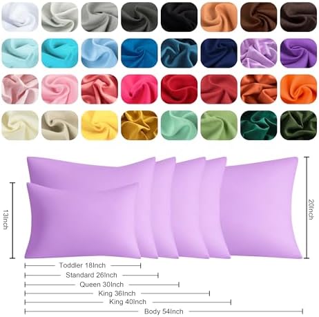 Queen Pillow Cases, 2 Pack, 20x30 in, Microfiber, Light Purple - Image 6