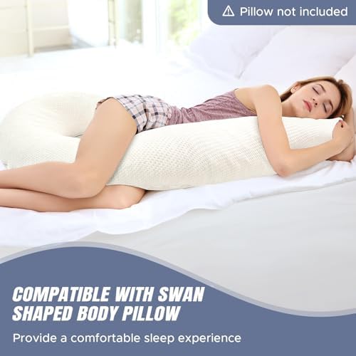 Swan Shaped Body Pillow Cover Fabric, Long Pillow Case - Image 2