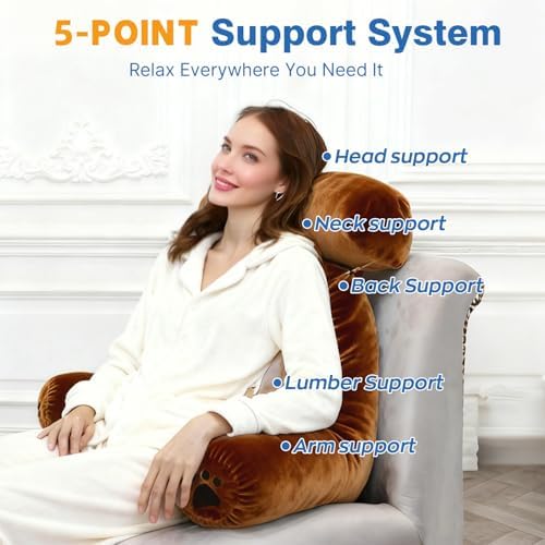 Reading Pillow Plus, Crystal Velvet Back Pillow Bed Sitting Up - Image 3