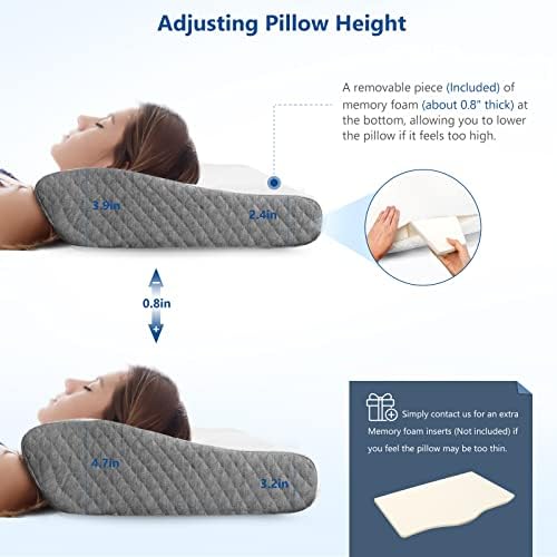 ZAMAT Memory Foam Pillow for Neck Pain Relief, Adjustable Ergonomic Cervical - Image 4