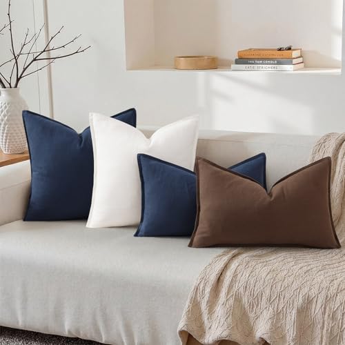 decorUhome Fall Brown Linen Throw Pillow Covers 12x20 Set of 2 - Image 6