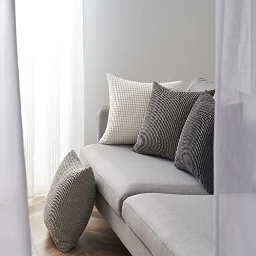 Topfinel 4 Packs Grey Decorative Throw Pillow Covers 24x24 Inch - Image 3