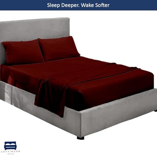 Cottingon 5 PC Split King Sheets Fits 16" Deep, Egyptian Cotton - Image 6