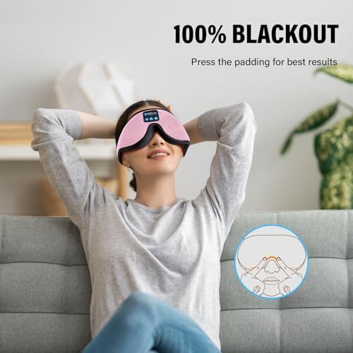 Sleep Mask with Bluetooth Headphones, 3D Sleep Mask Wireless Music Eye Mask - Image 6