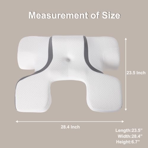 Contoured Pillow for Side Sleepers, Memory Foam Support - Image 3