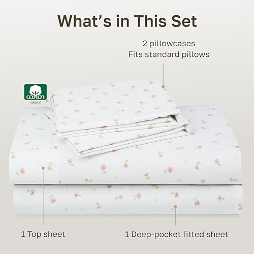 California Design Den Soft 100% Cotton Sateen Queen Bedding Sheets - Image 4