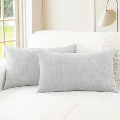 CaliTime Decorative Throw Pillow Covers 20 X 12 Inches Moonbeam Gray by CaliTime